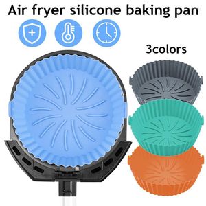 Bakeware Tools Reusable Air Fryers Pad Silicone Pot Basket Mat Grill Pan Accessories Oven Baking Tray Round Replacemen Lining