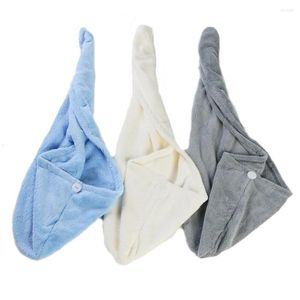 Towel Dry Hair Microfiber Polyester Flannel Wisp Long Curly Head Bath Hand Turban For Adult Women Super Absorbent Quick