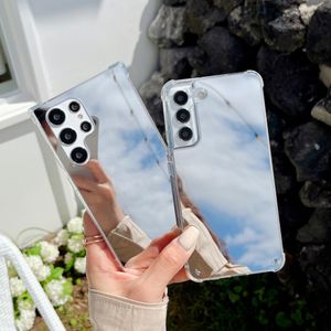 Makeup Mirror Protective Cases For Samsung S22 S21 Ultra Plus Huawei P50 P40 P30 Mate40 Mate 30 Pro Nova9 Nova8 Nova7 Pro Cellphone Case Shockproof Back Cover