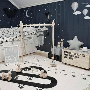 Carpets Canvas Rug Nordic Print Cotton Floor Rugs Baby Pet Activity Playmat Carpet Room Decor Children Pography Accessories