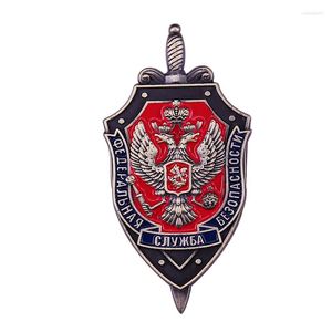 Brosches Russian Eagle Federation Security Service Award Badge Sovjet FSB Shield Medal