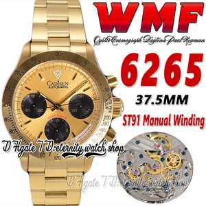 Paul Newman ST91 Cronografo a carica manuale Orologio da uomo WMF wm6265 1967 Raro oro giallo champagne vintage quadrante nero OysterSteel Bracciale Super eternity Watches