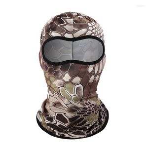 Bandanas 2022 Trendy Ademend Hood Mask Outdoor Multipurpose Python Lycra Winddicht hoed Fietsen Wandelen een gat Balaclava