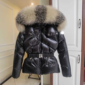 Luxury Brand Fashion Designer Women's Thickened Hooded Down Jacket Embroidered Badge Fur Collar Hooded Jacket For Women