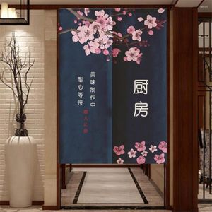 Cortina de restaurante de cozinha japonesa lojas de linho de linho da porta de algodão decoração fengshui noren pendurado meia cortinas