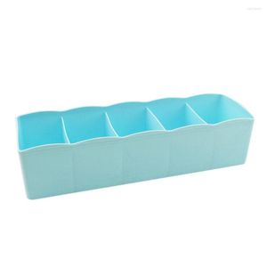 Clothing Storage Home Office 5 Cells Plastic Organizer Box Tie Bra Socks Drawer Cosmetic Divider Tidy Containers