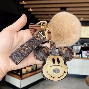 Diamond Mouse PU Leather Car Keychain Bag Pendant Charm Jewelry Keyring Men's Gift Fashion Animal Keychain Accessories Festive Party Favor