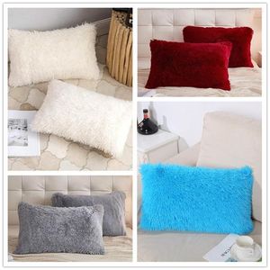 Pillow Soft Fur Case 50x70cm 45x45cm Decor Sofa Cover White Pink Decorative Plush For Bedroom Living Room