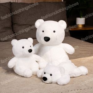 Kawaii Polar Bear Plush Toys fofo de 25-50cm de pel￺cia de brinquedo de brinquedo de brinquedo para crian￧as Decora￧￣o de presente de anivers￡rio de beb￪