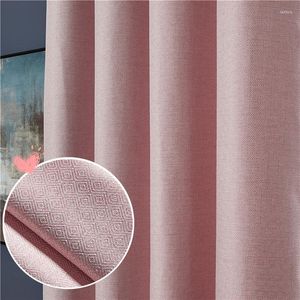 Curtain Grey Pink Blackout Curtains In The Living Room Window Linen Modern For Bedroom Kitchen Shading Drapes Custom Size Teal