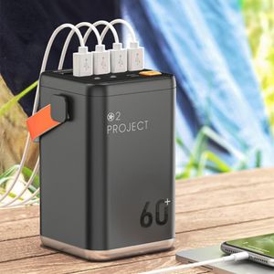 60000mAh Outdoor Power Bank Portable PowerBank Externt batteripaket PD 30W Fast Charger för Xiaomi iPhone Mobile Power Station