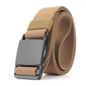 B￤lten TJ-Tianjun m￤n elastiska b￤lte med legering magnetisk sp￤nne twill v￤vtaktik midjeband gratis f￶r att justera l￤ngd utomhus casual b￤lte