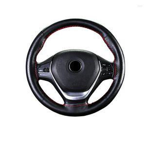 Steering Wheel Covers 38cm Genuine Leather Side Hole Splice Car Cover Soft DIY Hand Sewing Braid Case With Needle And Thread