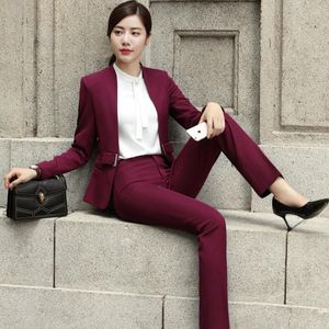 Kvinnors tv￥bitar byxor Kontor Lady Work Uniform Women Suits Business Jacket Blazer Set Kl￤der Pantsy Kvinna 2022 Autumn Fashion Outfits
