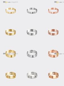 Love Ring Designer Rings Carti Ring Wedding Band Women Men Luxury Jewelry Titanium Steel Gold-Plated Never Fade Not Allergic Gold Silver Rose Gold 21417581