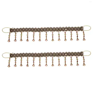 Home Decor 2Pcs Woven Curtain Tiebacks Belt Buckles Stylish Accessories