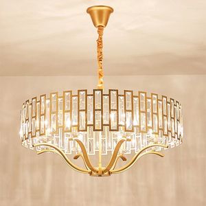 Pendant Lamps Postmodern LED Luxury K9 Crystal Chandelier Lighting Living Room Gold Hanging Lights Nordic Bedroom Lamp Dining Fixtures