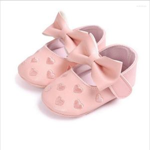 First Walkers Toddlers Infant Baby Girl Soft Sole Shoes Cute Solid Heart Pattern Bowknot Prewalker Sneakers 0-18M