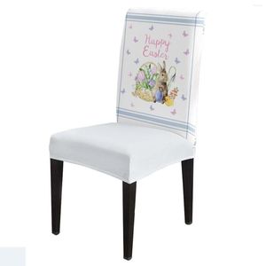 Chair Covers Easter Egg Flower Butterfly Stripe Cover Dining Spandex Stretch Seat Home Office Desk Case Set