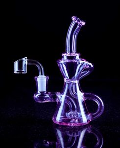 7,8 tum Klein Recycler Oil Rigs B￤gare Bong Hookahs R￶kning Glass Oil Burner Pipe Thick Glass Water Bongs Chicha