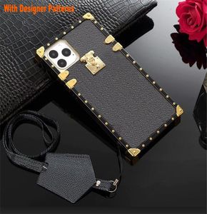 Fashion Designer Loopy Cases for iPhone 12 13 14 11 14Plus 13Promax Luxury Classic Retro Pattern with Hand Strap PU Leather Back Cover Protective Trunk Case Women & Men