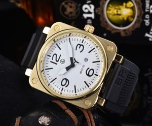 BR Model Sport Rubber Strap Quartz Bell Luxury Multifunction Watch Business Stainless Steel Man Ross Square Wristwatch 01