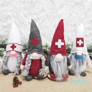 Natale Dottore Infermiera Gnomo Ornamenti di peluche Svedese Babbo Natale Decorazione per albero di Natale Decorazione per feste a casa t1030