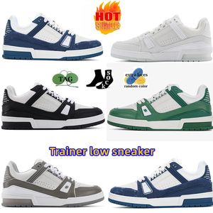 Designer Trener Mody Low Sneaker Inteble Casual Buty Wergilii Abloh Aligator-Embossed jasne kolory szaro-brązowe białe zielone cielę skórzane francuskie but francuski Ablohs męski