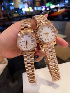 31mm Luxury Women Blue Gemstone Quartz Wristwatch Stainless Steel Strap Calendar Watch Female Mother of pearl Watches Shell Dial Charm Square Diamond Clock