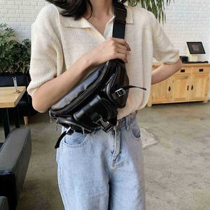 Evening bag New Fanny Pack Women Leather Waist Bag Chest Suits Mini Female B