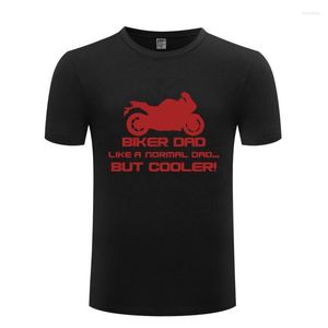 Magliette da uomo Funny Biker Dad But Cooler - Maglietta da motociclista in cotone natalizio Stampa da uomo Girocollo Magliette a maniche corte estive Uniche