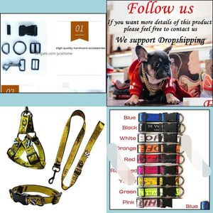 Dog Collars Leashes Step In Dog Harness Designer Dogs Collars Leash Set Training Walking Of Your Puppy Harnesses Cool Letter Patte Dhffc