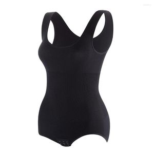 Kadın şekillendiricileri Kadınlar Bodysuit Seksi kolsuz bel tulum yüksek bel yüksek bel dikişsiz destek Camisole esnek romper kıyafetler m/l