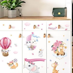 Наклейки на стены сладкое мультфильм животных детской комнаты входной шкаф гардероб