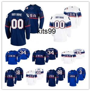 2022 Beijing Winter ICE USA Hockey Jerseys Johnny Gaudreau Patrick Kane Max Pacioretty Dylan Larkin Jack Eichel Auston Matthews Jack Hughes