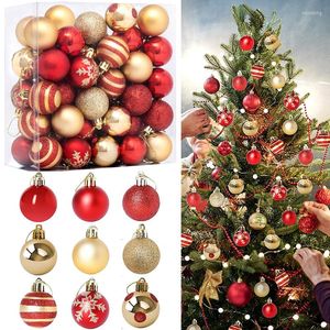 Decorazione per feste 36/50pcs Set di palline di Natale 4cm Decorazione per albero Polvere opaca chiara Ornamento cavo luminoso Anno 2023