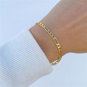 Bangle L Bransoletka Figaro Figaro dla kobiet złoto srebrzysty kolor ogniwa Łańcuch Bracelets Bracelets Biżuteria