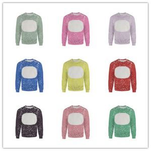 Sublimation Blank Round Neck Spring Autumn Long Sleeve T shirt Unisex Bleach Pullover Sweatshirts Family Matching Outfits tt1101