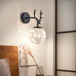 Wandleuchten Nordic Home LED-Lampe für Wohnzimmer Esszimmer BlackGold Glanz Innenleuchte Minimalistische Leuchte Rentier Design Schlafzimmer