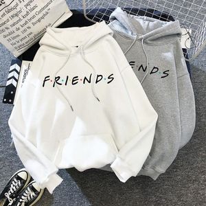 Men's Hoodies Harajuku Pullover Women Friends Letters Printed Sweatshirt Elegant Ladies Sport White Black Casual