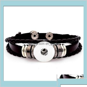 Bracelets de charme Chunk 18mm Metal Bracelet Ginger Fashion 6 Styles Mtilayer Leather Noosa Snap Declara￧￣o J￳ias PS1349 OTF6Z