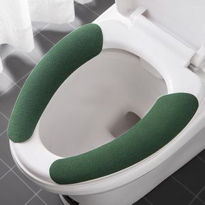 Toalettstol täcker tvättbar kudde klistermärke lock kudd bekväm mjuk täckmatta limbadillbehör