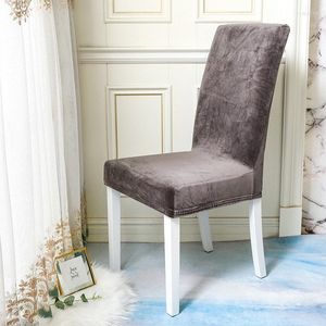 Chair Covers Silver Velvet Dustproof Food Cover Elastic Comfortable High-end Suitable For El Home Office Dining Stool Wedding