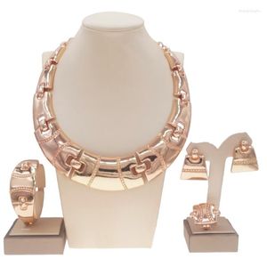 Necklace Earrings Set & Yulaili Latest Brazilian Rose Gold Jewelry Italian Wedding Sets Luxury Woman Party Big Jewellery