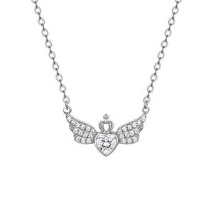 Angel's wings Necklace for female Jewelry Collection Fashion crown design clear cystal