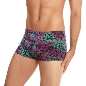 Underpants Men Mesh Underwear Seamless Slip Sissy Sheer Boxer Shorts Breathable Sports Fitness Silk Quick Dry Panties Swimwear