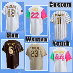 2022 City Connect Padres Manny Machado Baseball 22 Juan Soto Jersey Yu Darvish Fernando Tatis Jr. Jake Cronenworth Wil Myers Trent Grisham Trevor Hoffman Blake Snell