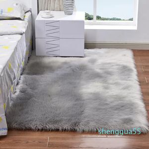 Teppich Wolle Bodenmatte Plüsch weicher Schaffell Schlafzimmer zottelige Teppichteppich Schlafsofa Kissen Kunstpelz Teppiche