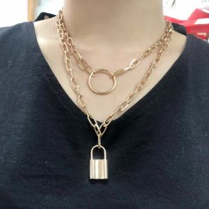 Vintage Lock Key Chocker Necklace for Women Gold Color Pendant Chain Fashion Jewelry Party Gift