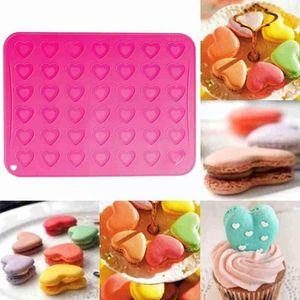 Bakningsverktyg 1st Cake Making Silicone Macaron Mold Heart Kitchen Ugn Mat Macaroon Shape Sheet Cookie R6S3